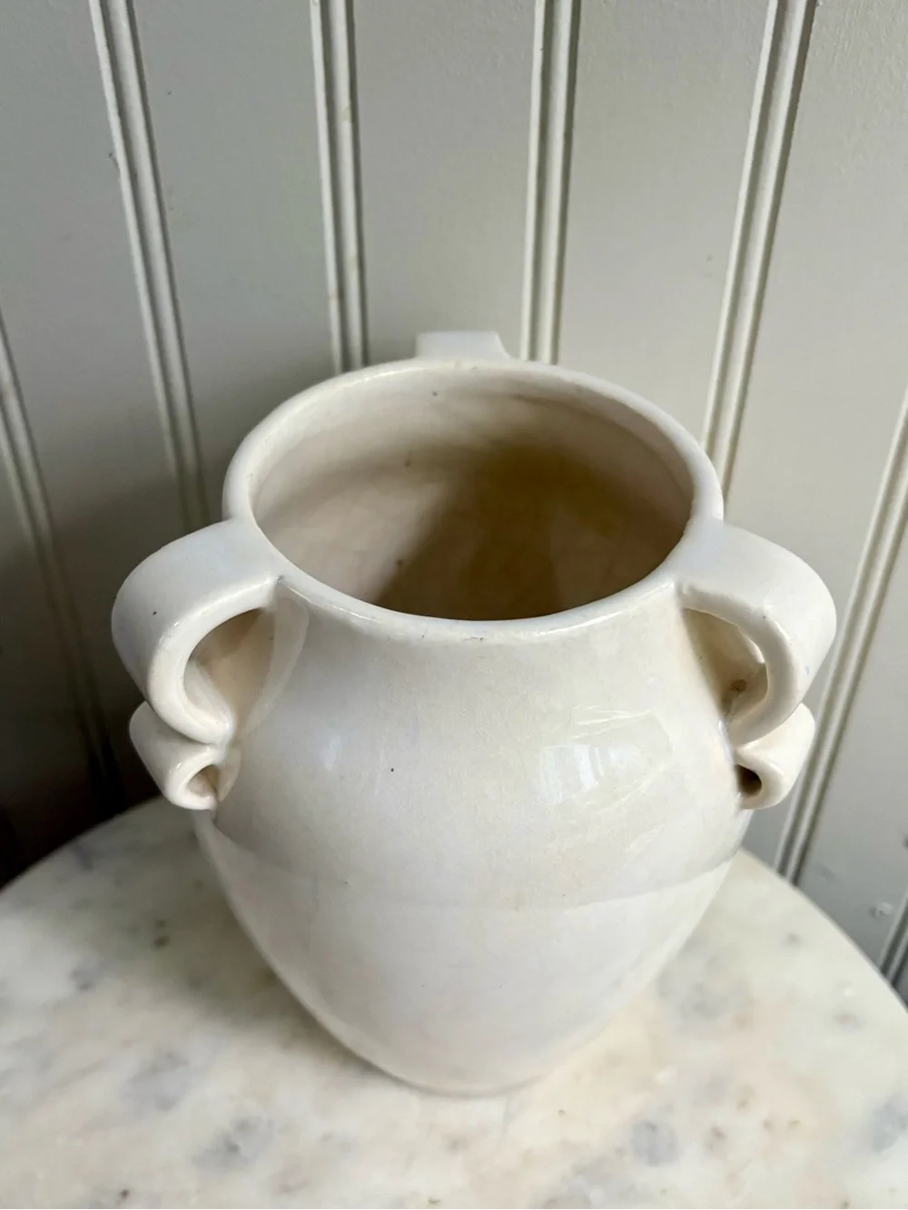 Vintage Fulper Pottery Vase #887 w/3 Ribbon Handles Circa 1930s Collectible VTG